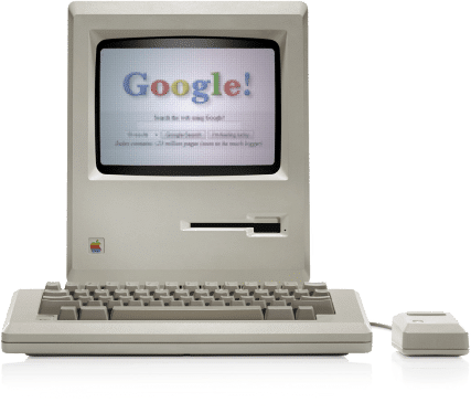 Retro Apple Computer Showing Google Retro Apple Computer Showing Google