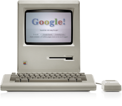 Retro Apple Computer Showing Google