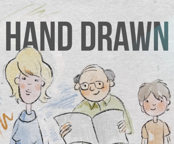 Hand-drawn animation characters