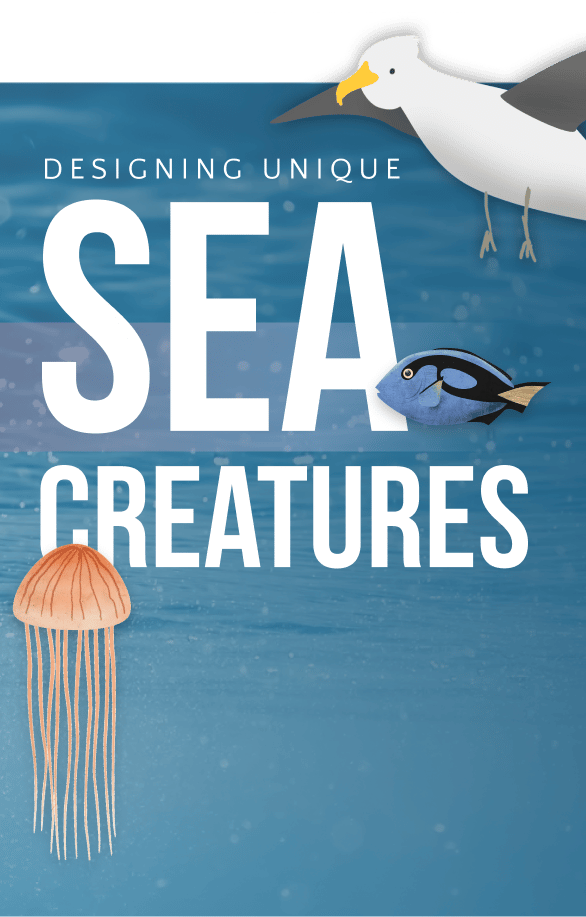 Sea Creatures that Dragonfly's animators created for sea life