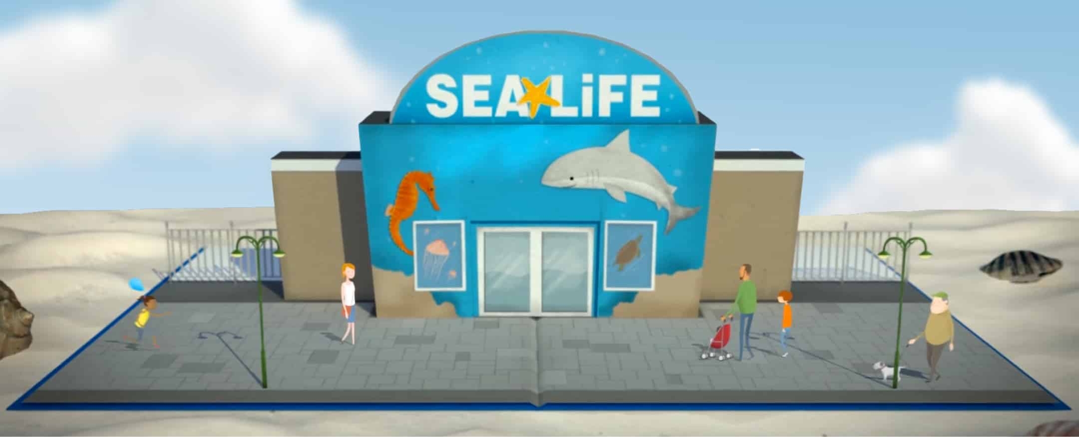 A pop-up book that revealed the Sealife centre