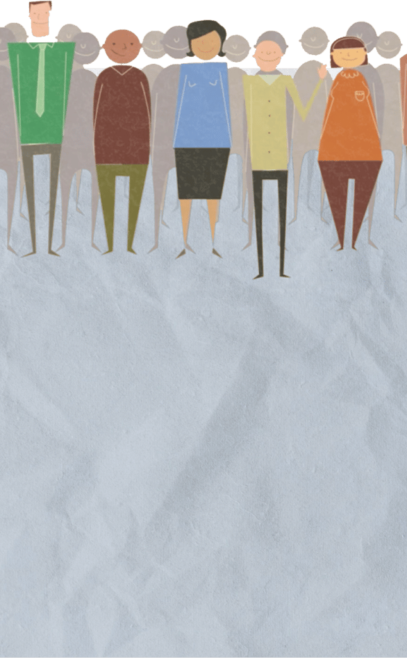 A group of animated characters from the hand-drawn explainer video for AAT