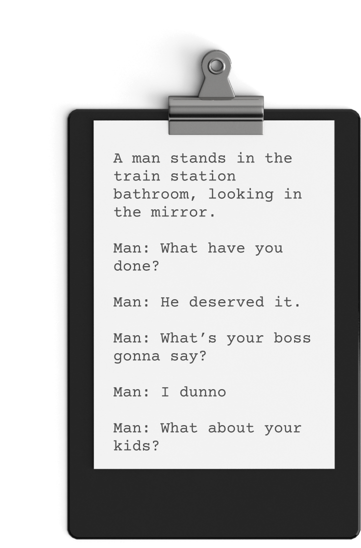 Script development from the screenwriters at Dragonfly. They worked with the British Transport Police to tell a story for their promotional video