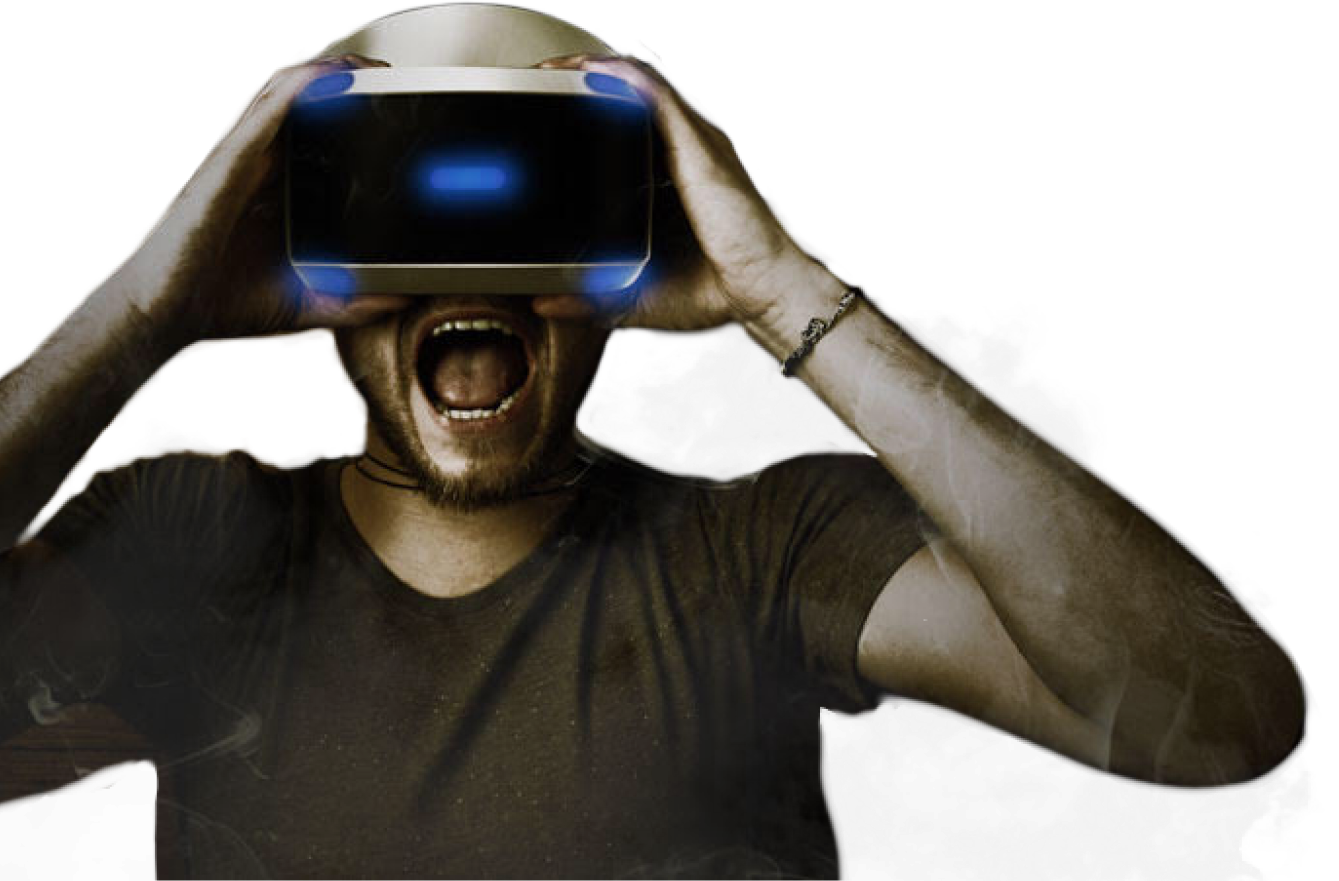 A man in a VR headset