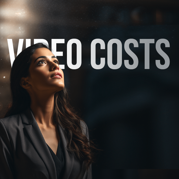 Video Costs breakdown with Dragonfly. A woman staring into a spotlight