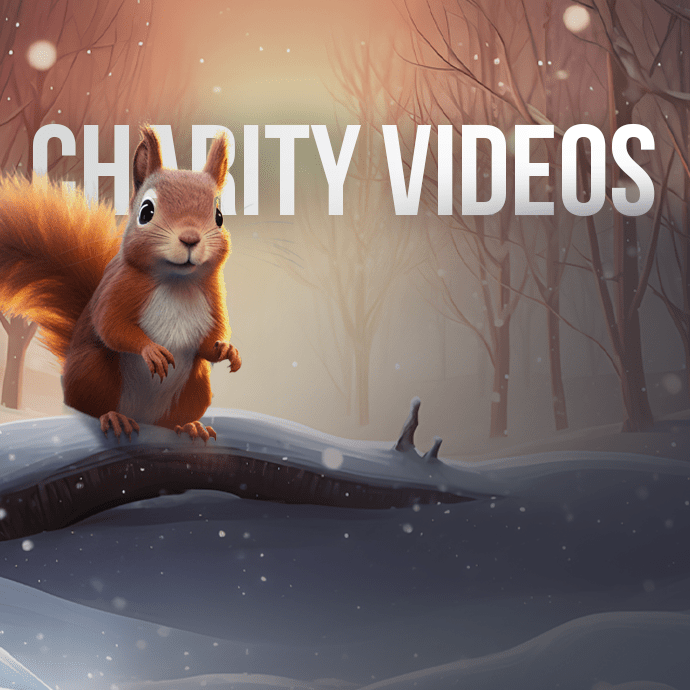 Snowy 2D Vector animated squirrel for a charity animated video